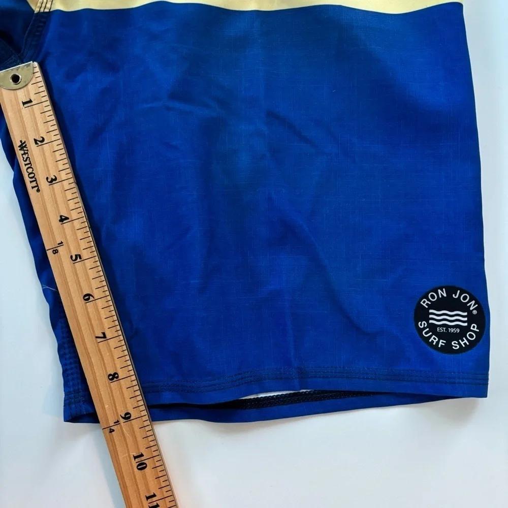 Ron Jon Men's Blue Yellow Red Striped Surf Shorts Board Shorts Size 20, NWT NEW